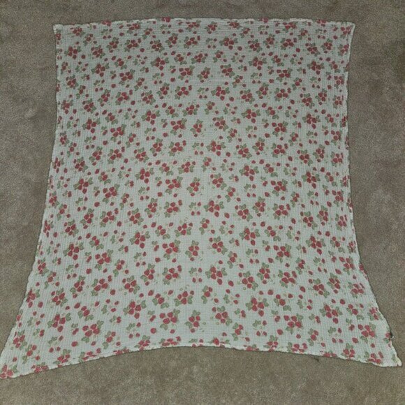Hudson Baby HB Strawberry Print Muslin 100% Cotton Swaddle Blanket Baby Lovey - Picture 4 of 7